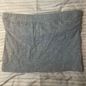 Plain gray tube top crop top